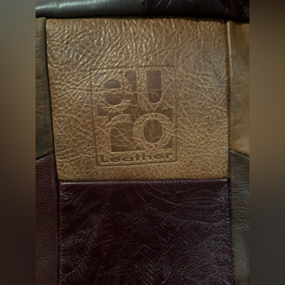 Handmade patchwork, genuine, leather duffel bag, one of a kind from Mexico - Picture 6 of 13